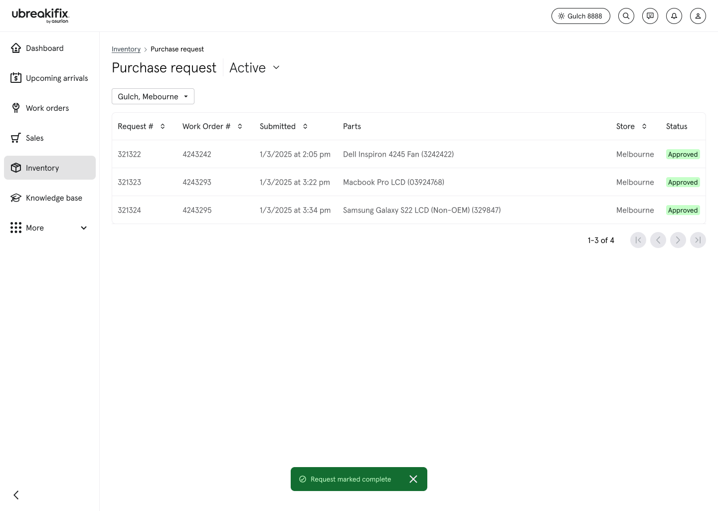 Queue — approved and complete