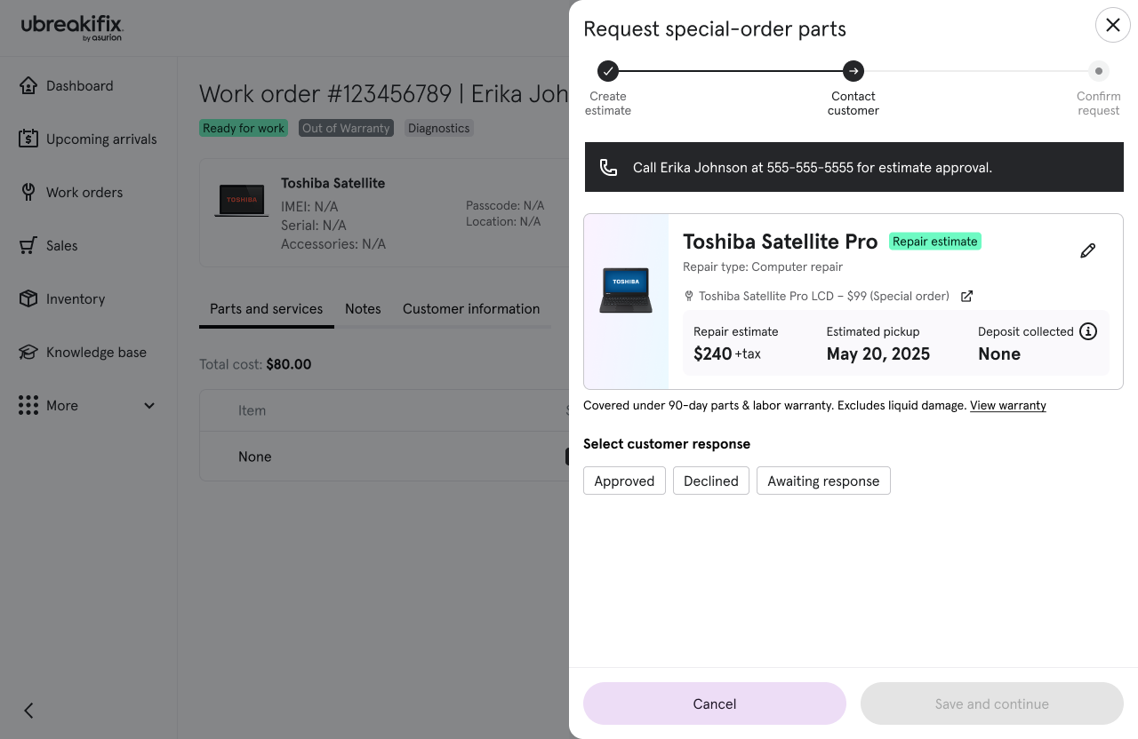 Work order context
